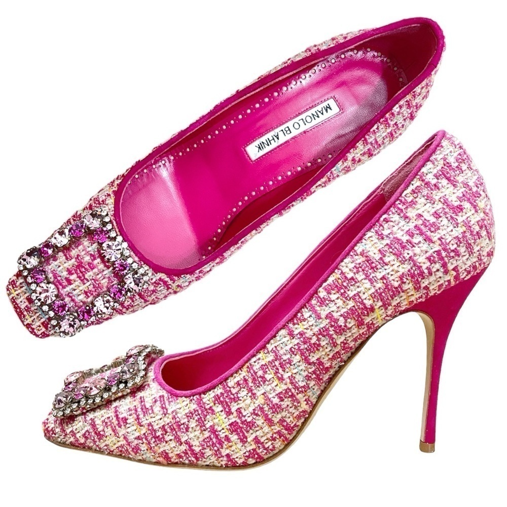 Manolo Blahnik Vazza 105 Tweed Pumps